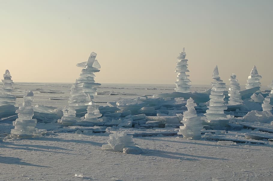 Ice Floes, Lake, Winter, no people, landscape, tranquility HD wallpaper