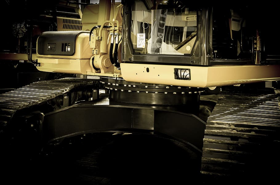 white and black heavy equipment, Caterpillar, Construction HD wallpaper