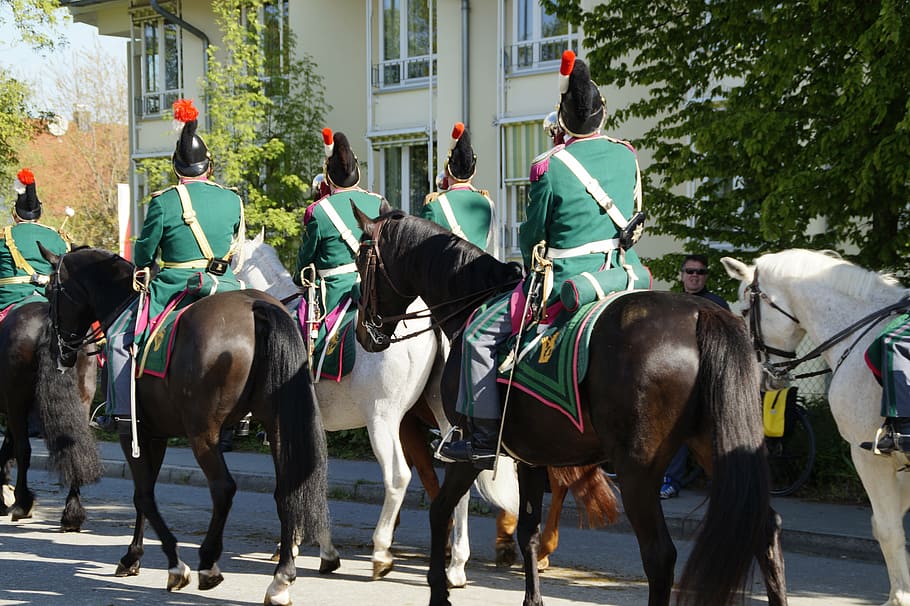 guard, soldiers, beritten, military, horses, reiter, procession, HD wallpaper