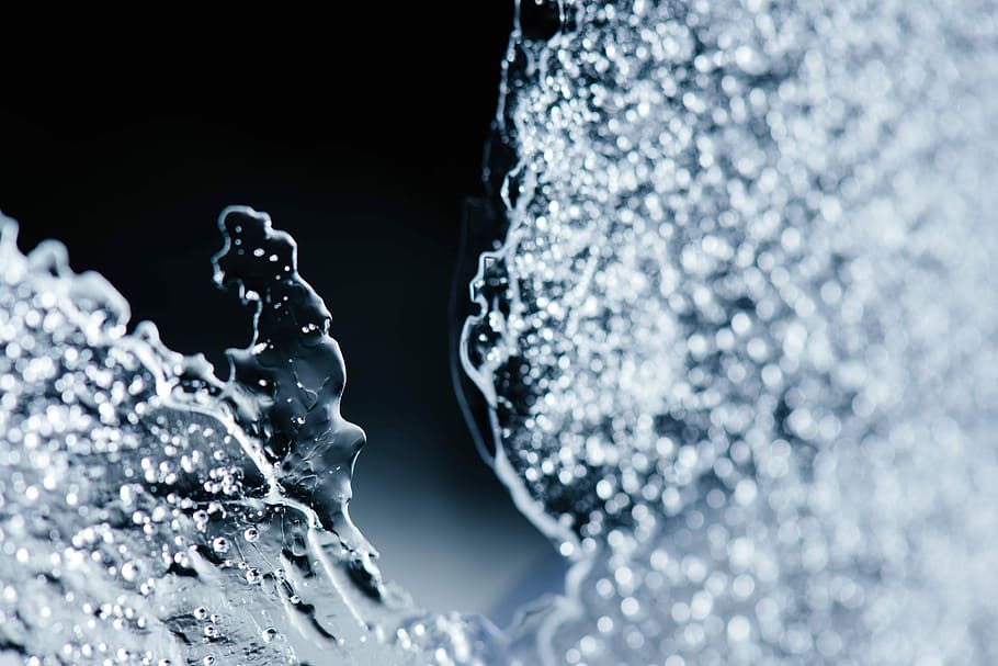 clear water, macro photography of snowflake, ice, bubble, frozen HD wallpaper