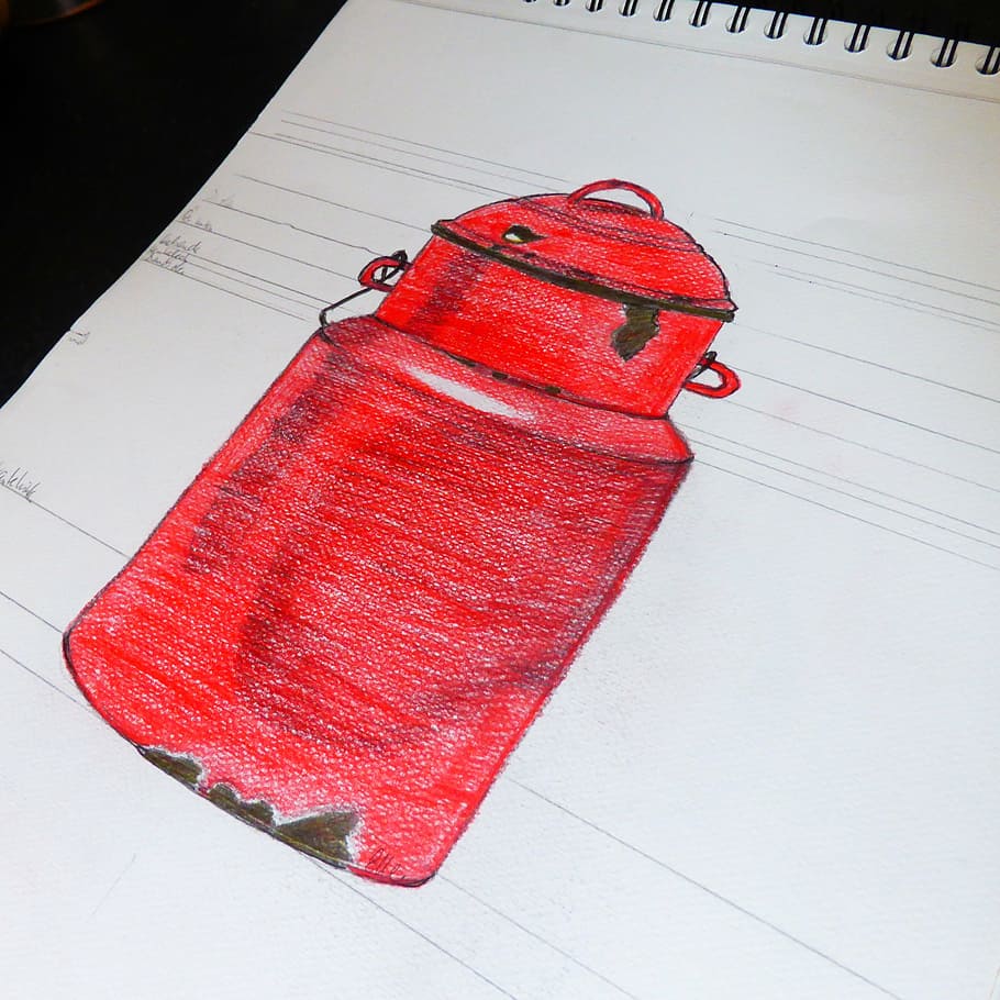 drawing, drawing lessons, school, learn, pot, red, paint, graphic HD wallpaper