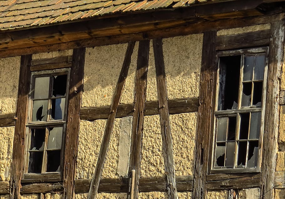 home, facade, truss, window, old, renovation, wood truss, nostalgia HD wallpaper