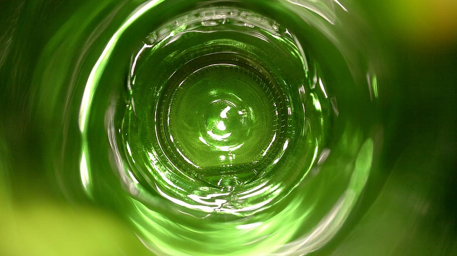 bottle, green, beer, circle, green color, concentric, geometric shape HD wallpaper