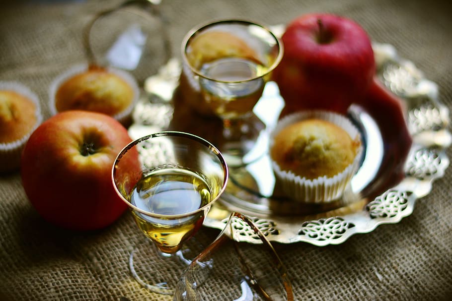 flavored food on plate, apple, appel grain, apple grain, alcohol, HD wallpaper