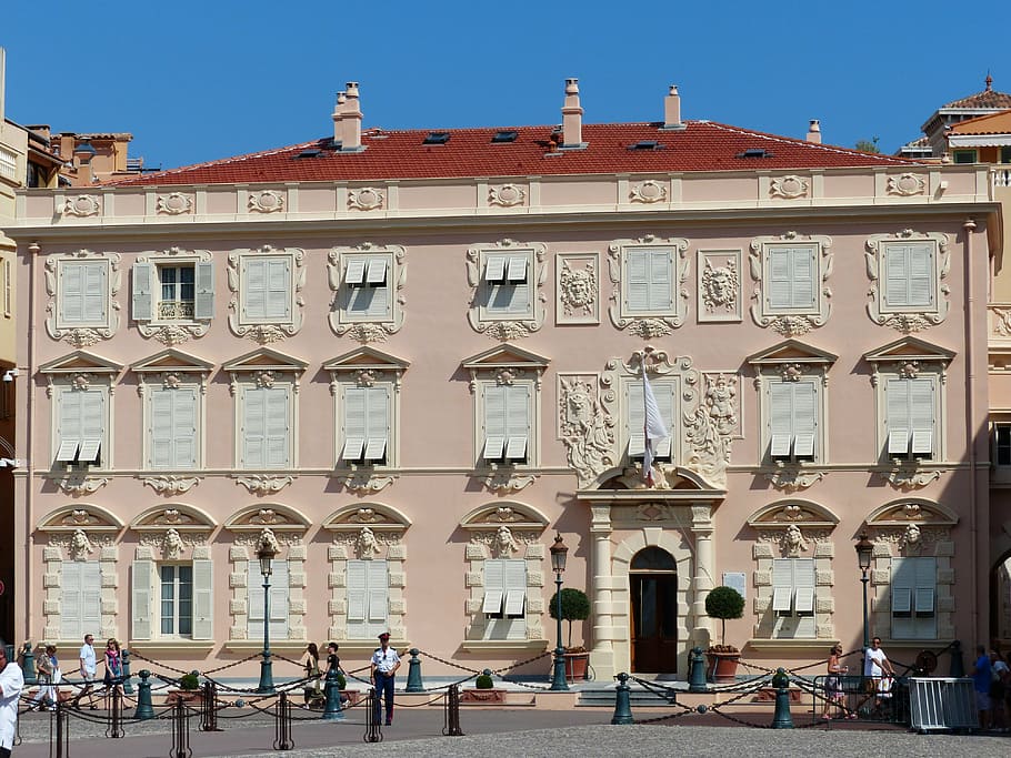home, building, decorated, facade, stucco, monaco, palace, grimaldi HD wallpaper