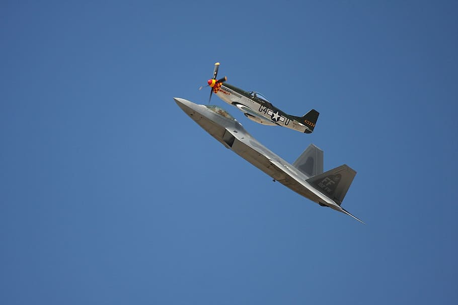 two gray fighter planes in flight, reno airshow, airplanes, air show, HD wallpaper