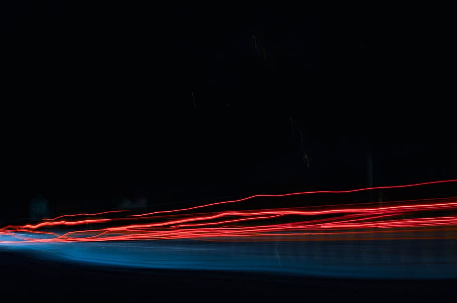 time lapse photo of red lights, timelapse photography, Roadside