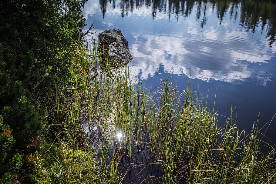 reflection, clouds, nature, surface, water-level, landscape HD wallpaper