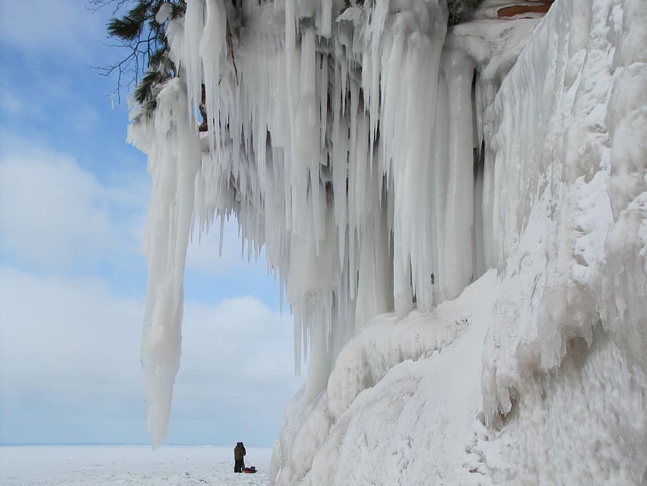 Ice Caves, Icicles, Duluth, cold temperature, nature, water HD wallpaper