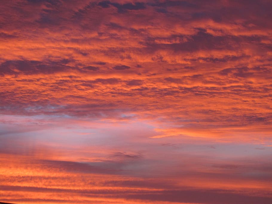sunset, clouds, sky, nature, light, red, cloud - sky, orange color HD wallpaper