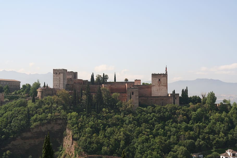 castle, spain, hill, architecture, building exterior, built structure HD wallpaper