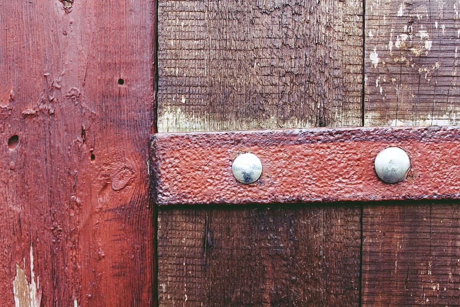 boards, iron, old door, rustic, rusty, steel, wood, wooden HD wallpaper