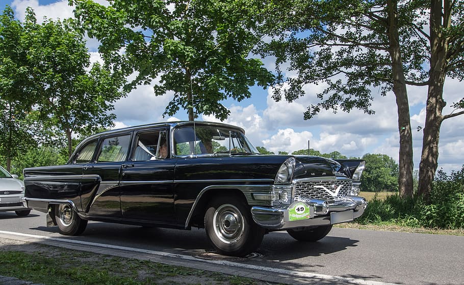 auto, chaika, oldtimer, chrome, luxury, classic, transport system HD wallpaper