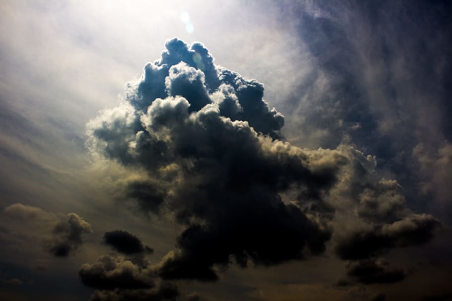 photo of blue clouds, blue clouds and white sky at daytime, dark HD wallpaper