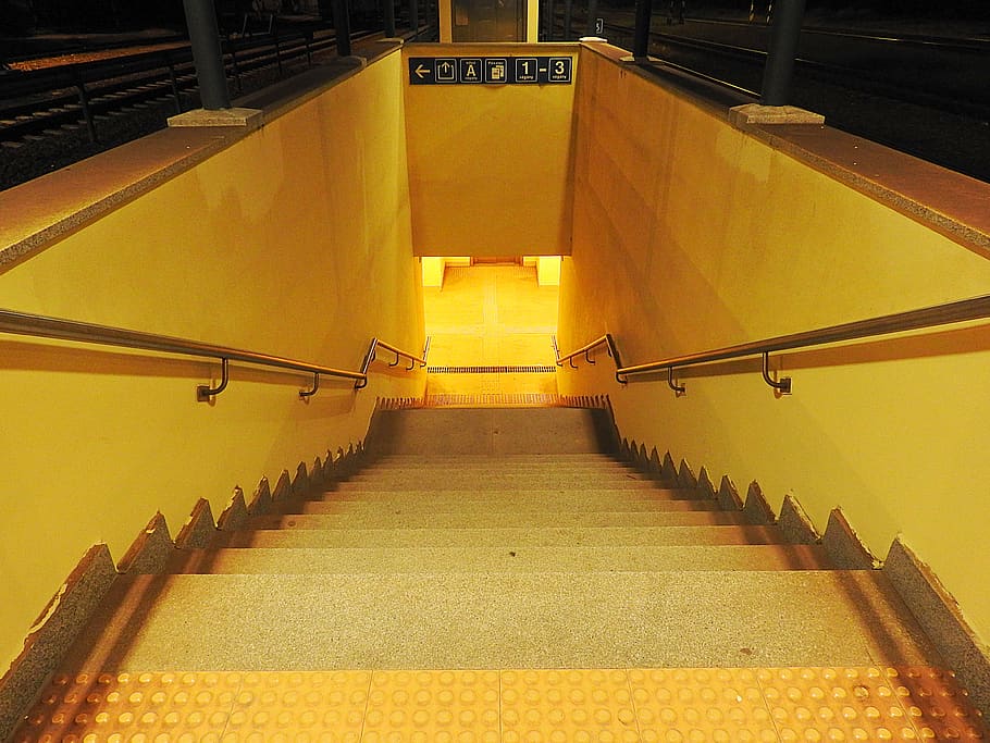 underpass, passage, railway underpass, tunnel, gradually, staircase HD wallpaper