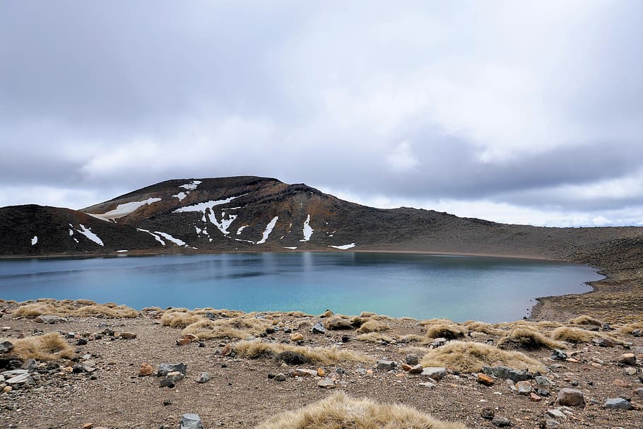 blue lake, tongariro alpine crossing, new zealand, water, nature, HD wallpaper