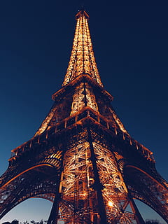 Low Angle Photo of Eiffel Tower, architecture, art, blue, building HD wallpaper