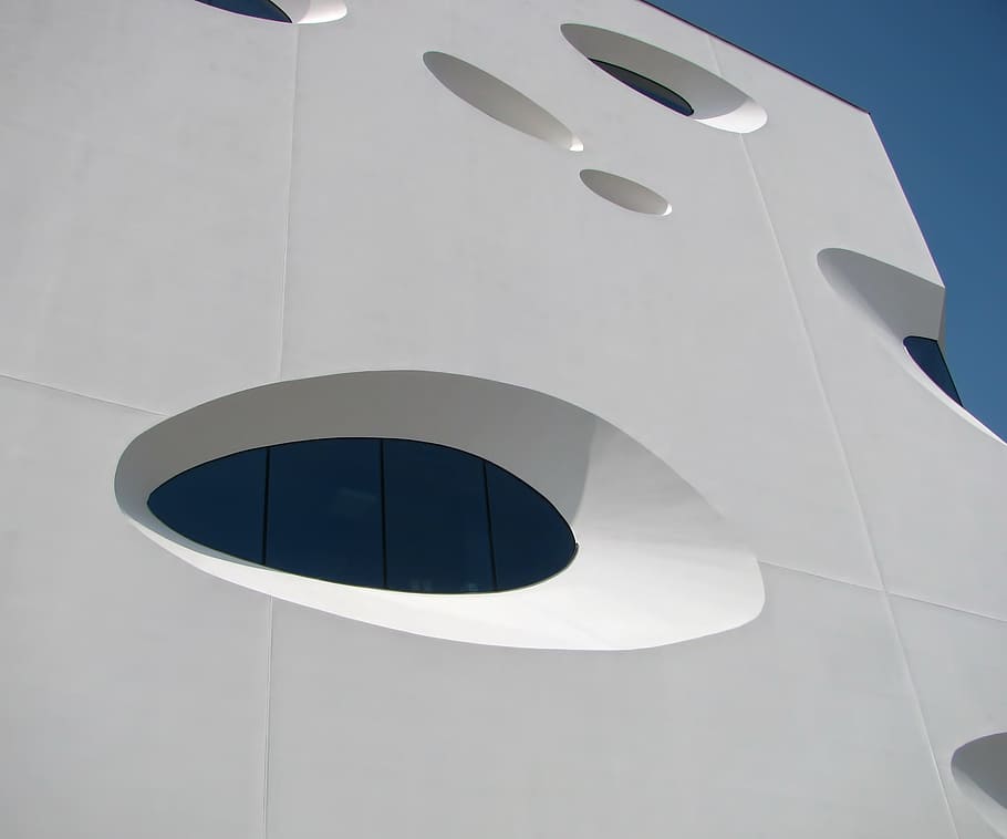 low angle photography of white high-rise building, house, windows HD wallpaper