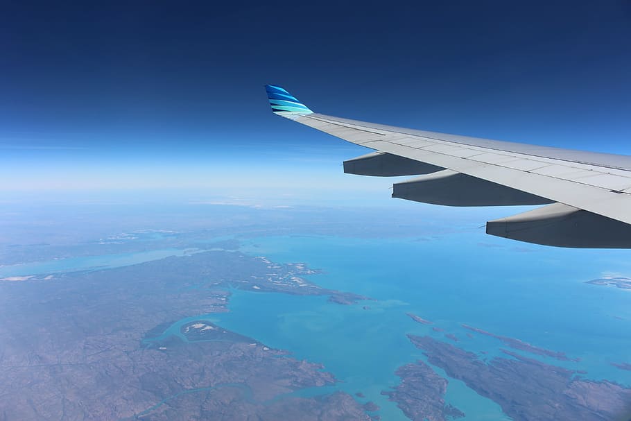 outlook of airplane, Wing, Flying, Sky, airplanes, aerial shot HD wallpaper
