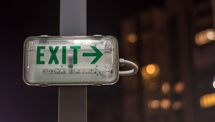 Exit, Sign, Symbol, Emergency, Door, fire, safety, escape, warning HD wallpaper