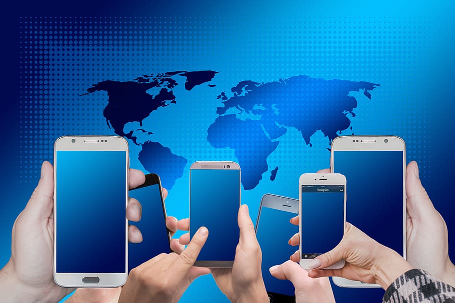 four assorted phones, digitization, electronic, smartphone HD wallpaper
