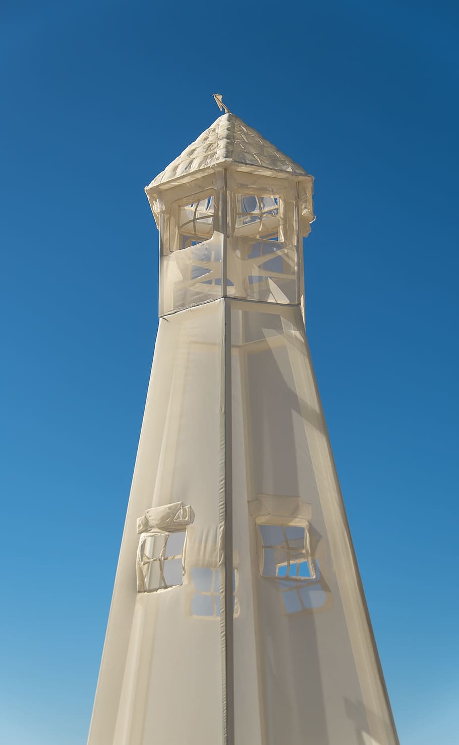 lighthouse, fabric, art, artwork, sculpture, white, fun, contemporary HD wallpaper