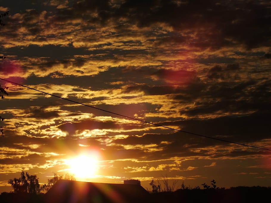 sunset, sky, clouds, evening, summer, cloud - sky, beauty in nature HD wallpaper