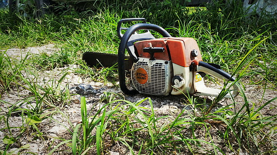 stihl, ms381, chainsaw, grass, plant, field, green color, nature HD wallpaper