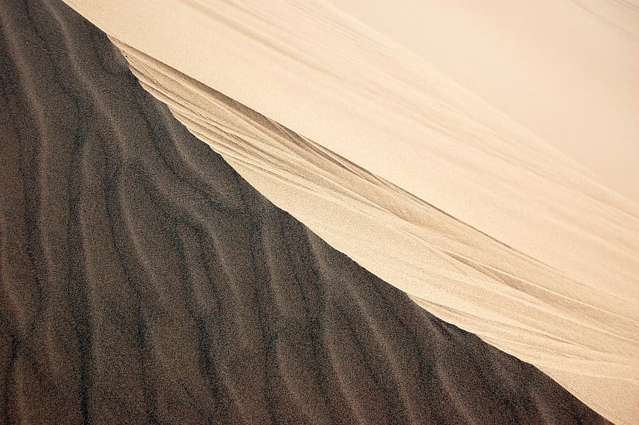gray and white sand photography, brown and black textile, dune HD wallpaper