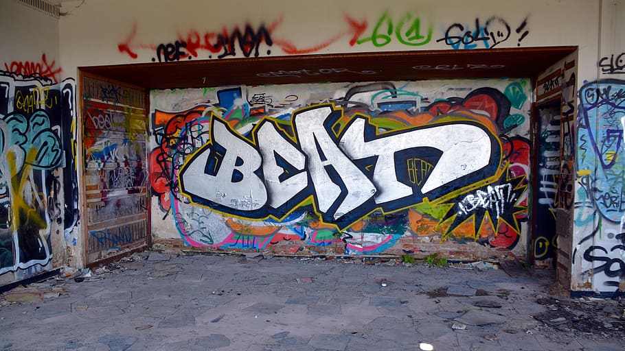 Lost, Graffiti, Ruin, lost places, industrial building, leave, HD wallpaper