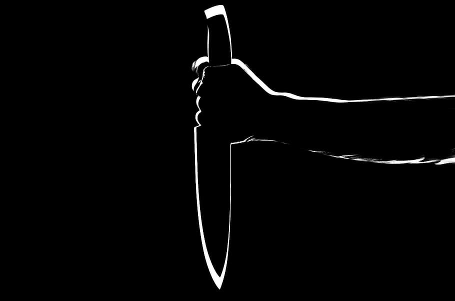 person holding knife illustration, stabbing, kill, murder, man, HD wallpaper