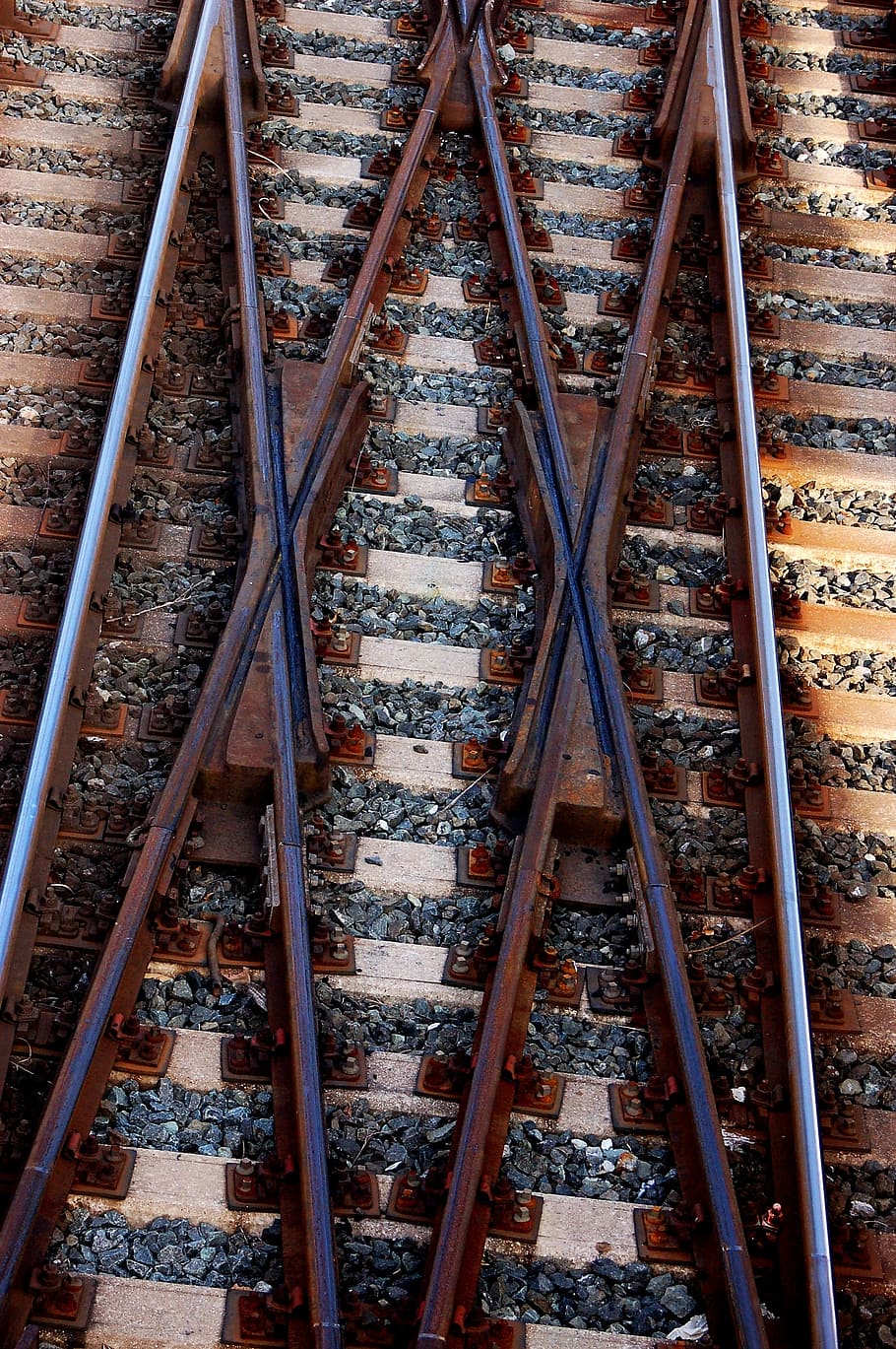 pathways, exchange, rails, railway, architecture, no people HD wallpaper