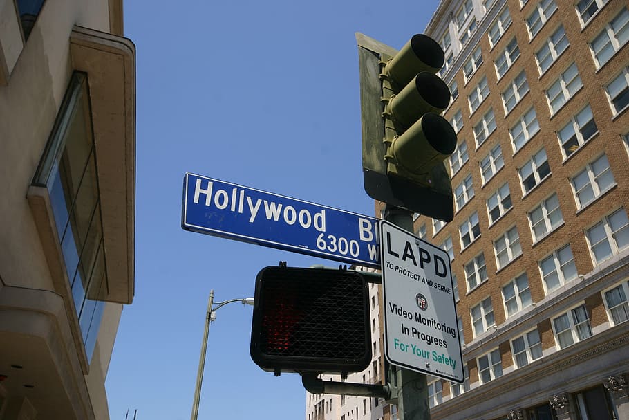 Hollywood signage, street sign, los angeles, america, california, HD wallpaper