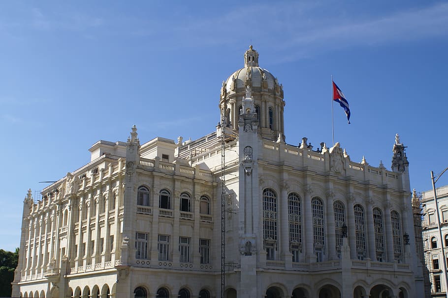 beige concrete building, cuba, havana, monument, building exterior HD wallpaper