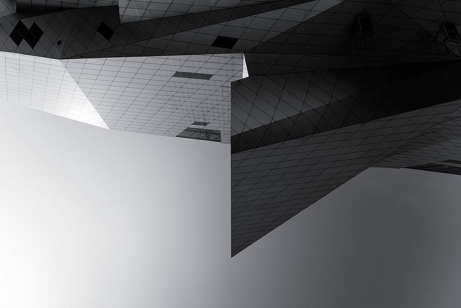 low angle photo of curtain wall building, corner, facade, architecture HD wallpaper