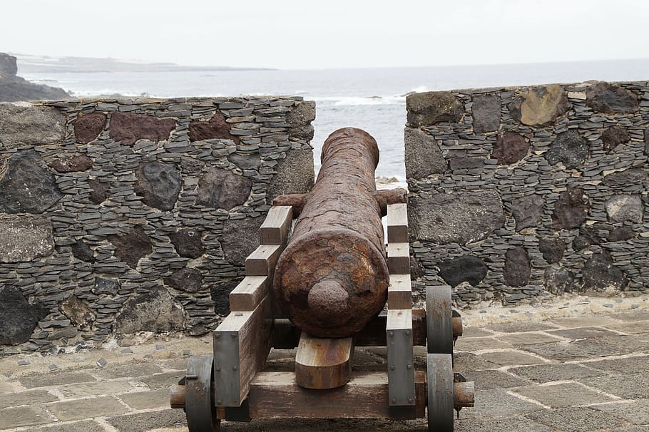 fort, old, defense, gun, building, historically, sea, pirate attack, HD wallpaper