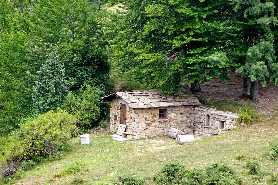 candle house, rustico, forest, stone, casa antica, stones, ancient home HD wallpaper