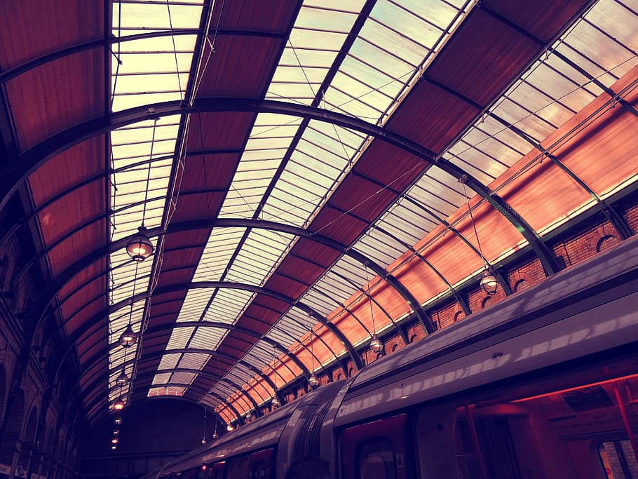 lights, building, construction, train, architectural design, architecture HD wallpaper