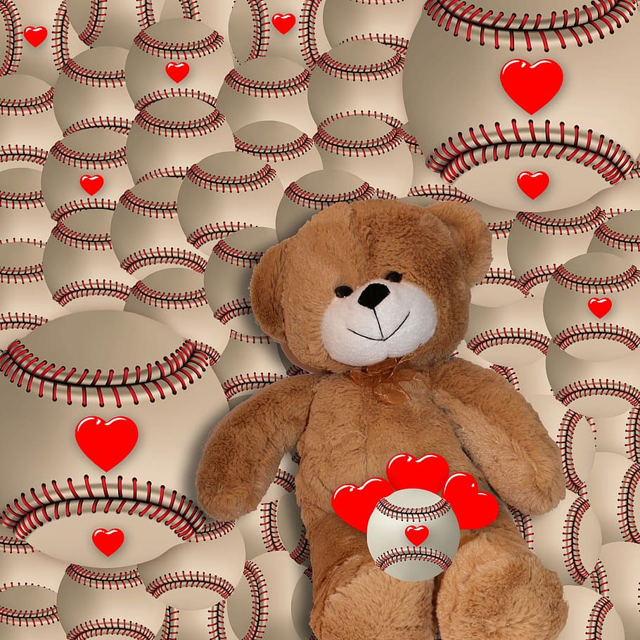brown and white bear plush toy, background, background romantic HD wallpaper