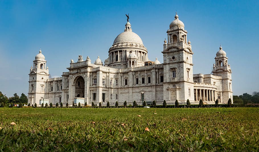 white cathedral low angle photography, victoria memorial, india, HD wallpaper