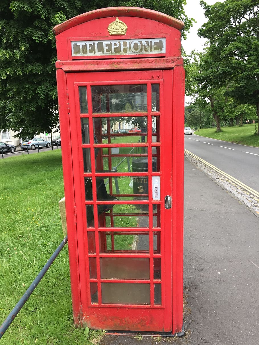 phone, england, phone booth, red, red telephone box, telephone house, HD wallpaper