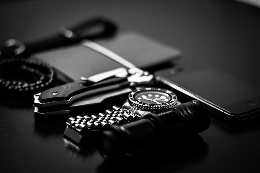 black-and-white, dark, technology, luxury, chrome, close-up, electronics, HD wallpaper