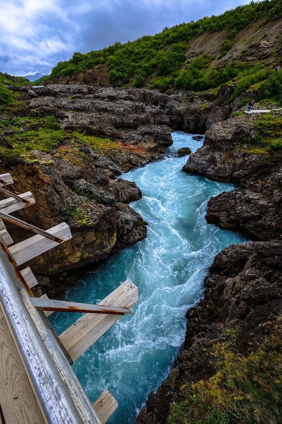 landscape, nature, sky, water, bridge, daylight, Mossy rocks HD wallpaper