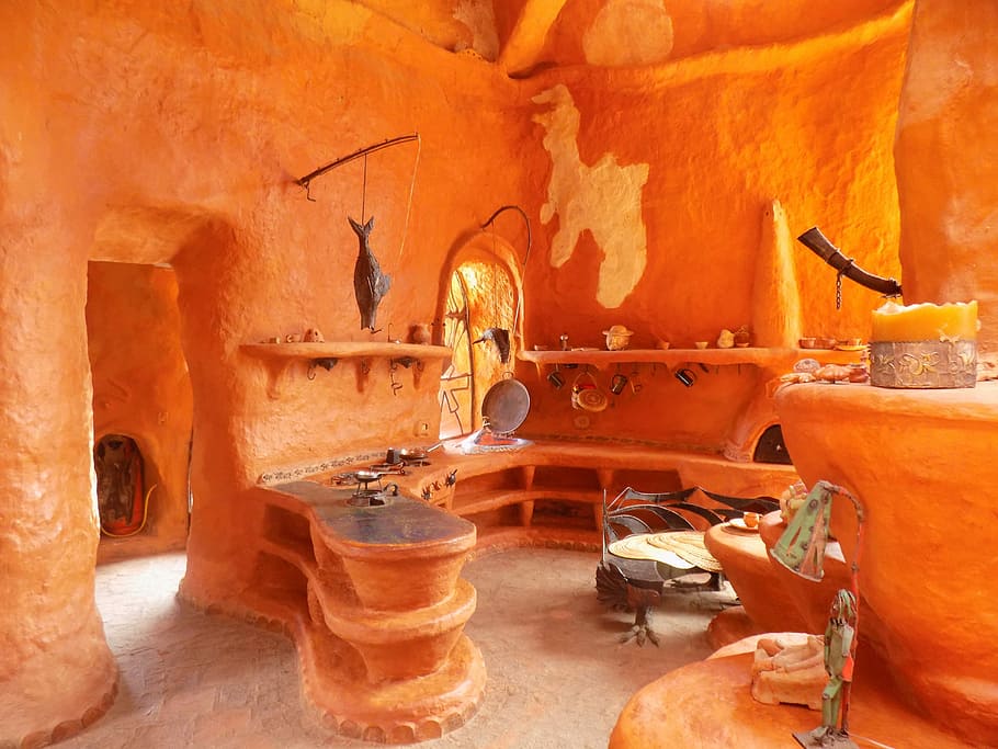 Mud House, Villa De Leyva, Colombia, orange color, indoors, HD wallpaper