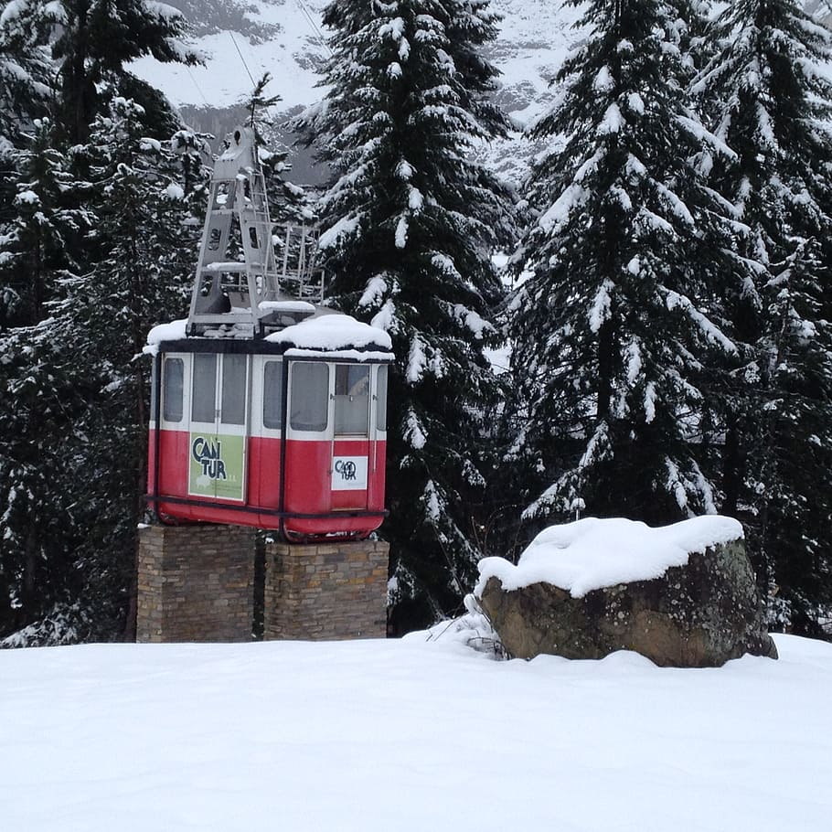 cable car, cantabria, bridge, of, snow, winter, outdoors, nature HD wallpaper