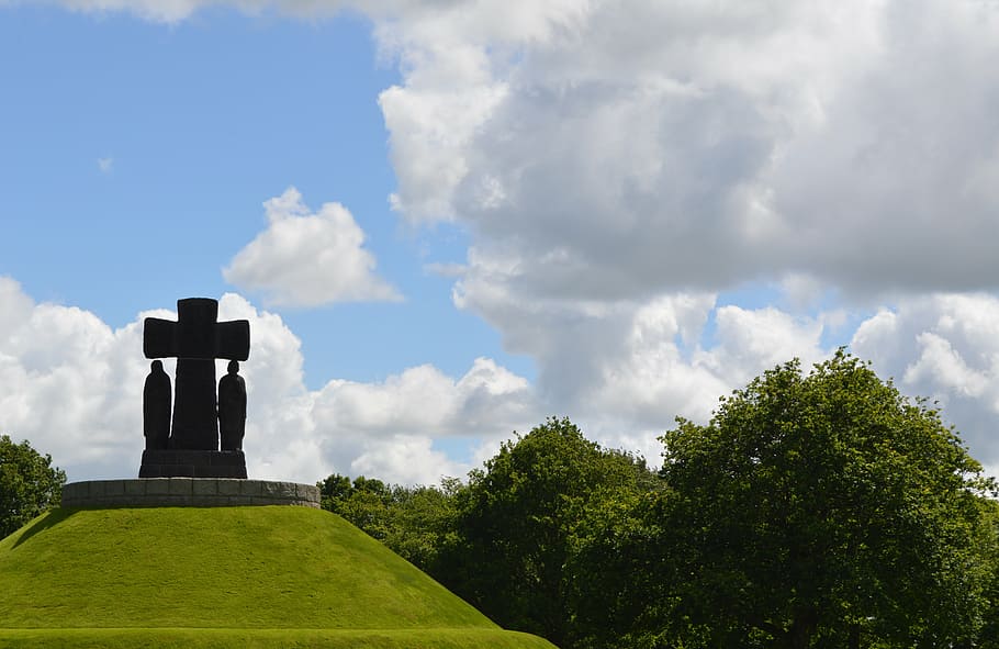 monument, grass, tribute, cemetery, second world war, battle, HD wallpaper