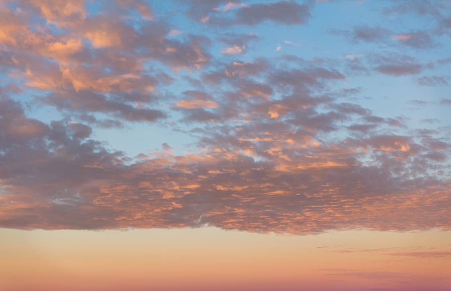 cloudy sky during golden hour, cloudy sky during sunset, pink HD wallpaper
