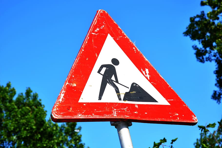 dumping road signage, traffic sign, warning, roadwork, roadsign HD wallpaper