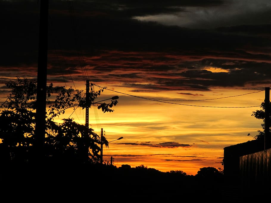 Sky, Sunset, Landscape, Horizon, Scenic, travel, silhouette HD wallpaper