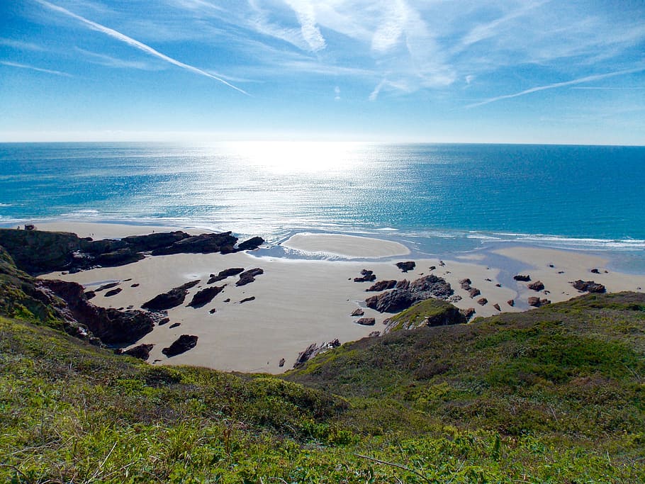 Beach, Cornwall, whitsand, sea, nature, coastline, landscape HD wallpaper